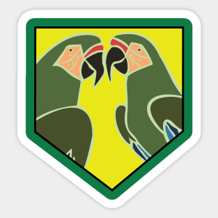 Parrots in a pocket yellow Sticker